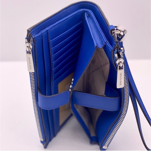 Michael Kors DoubleZip Wallet Wristlet Electric Blue - Picture 10 of 10